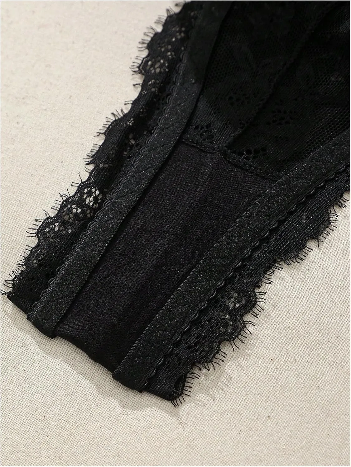OYOANGLE Women's Plus Size 2 Piece Lace Sheer Strapless Bra and Panty Lingerie Set Babydoll Underwear
