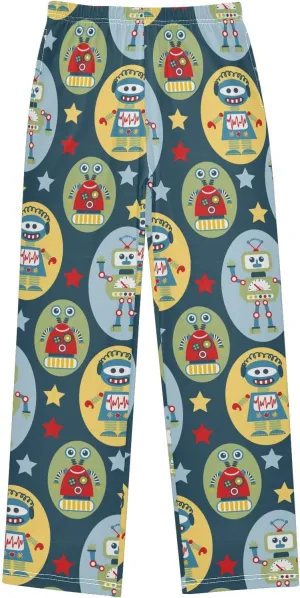 Pigsaly Boys' Pants Cartoon Robots Stars Long Bottoms Cute Robot Antennas Wires Jogger Pants Elastic Waist Trousers S