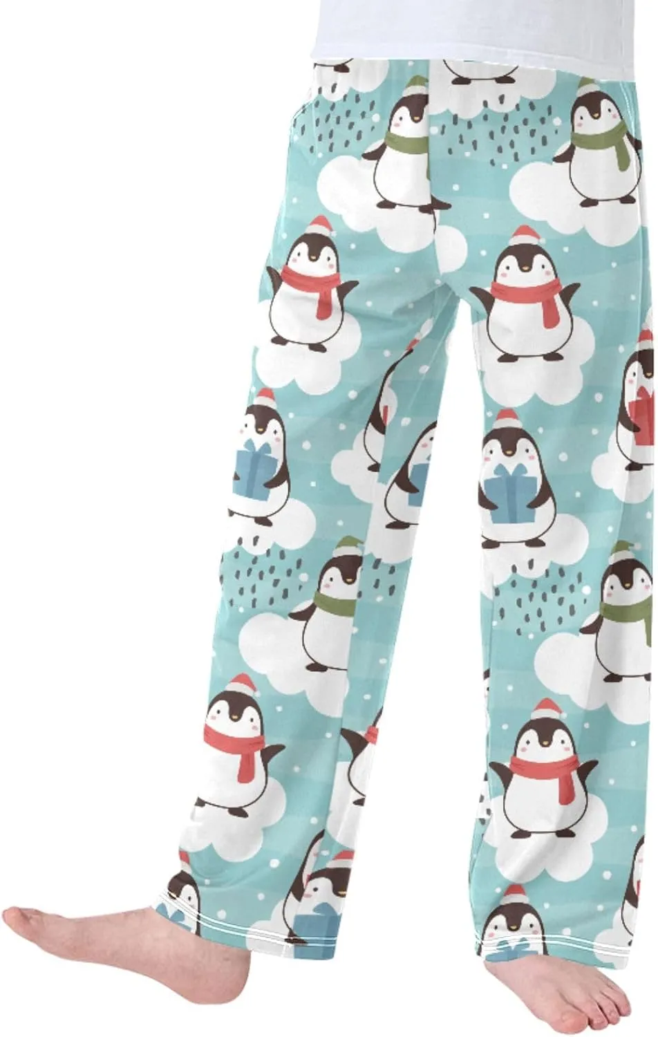 Pigsaly Boys' Pants Christmas Penguin Snow Long Bottoms Stars Cartoon Animal Jogger Pants Elastic Waist Trousers Pockets S