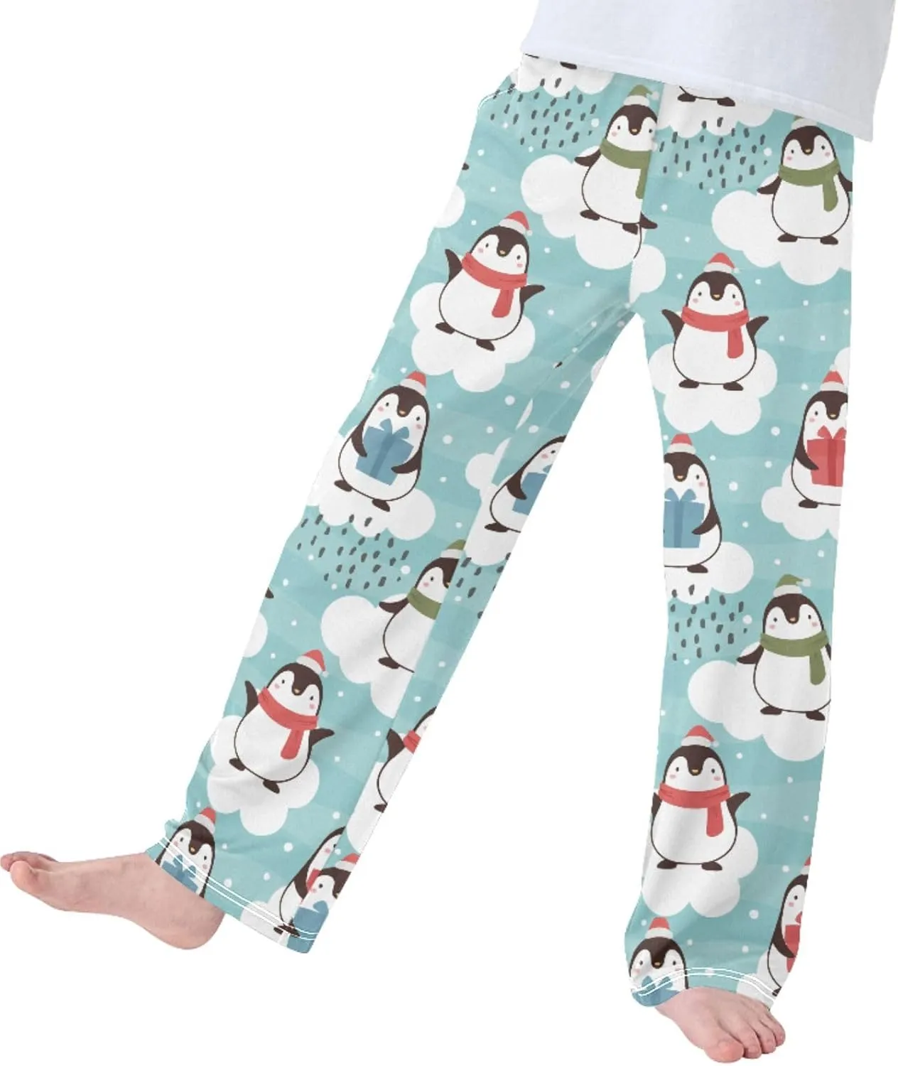Pigsaly Boys' Pants Christmas Penguin Snow Long Bottoms Stars Cartoon Animal Jogger Pants Elastic Waist Trousers Pockets S