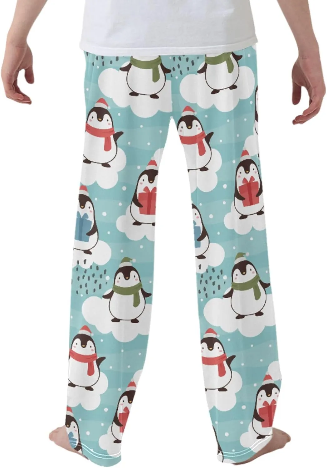 Pigsaly Boys' Pants Christmas Penguin Snow Long Bottoms Stars Cartoon Animal Jogger Pants Elastic Waist Trousers Pockets S