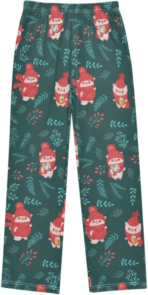 Pigsaly Boys' Pants Christmas Tree Pig Rabbit Long Bottoms Gifts Toys Star Jogger Pants Elastic Waist Trousers Pockets S