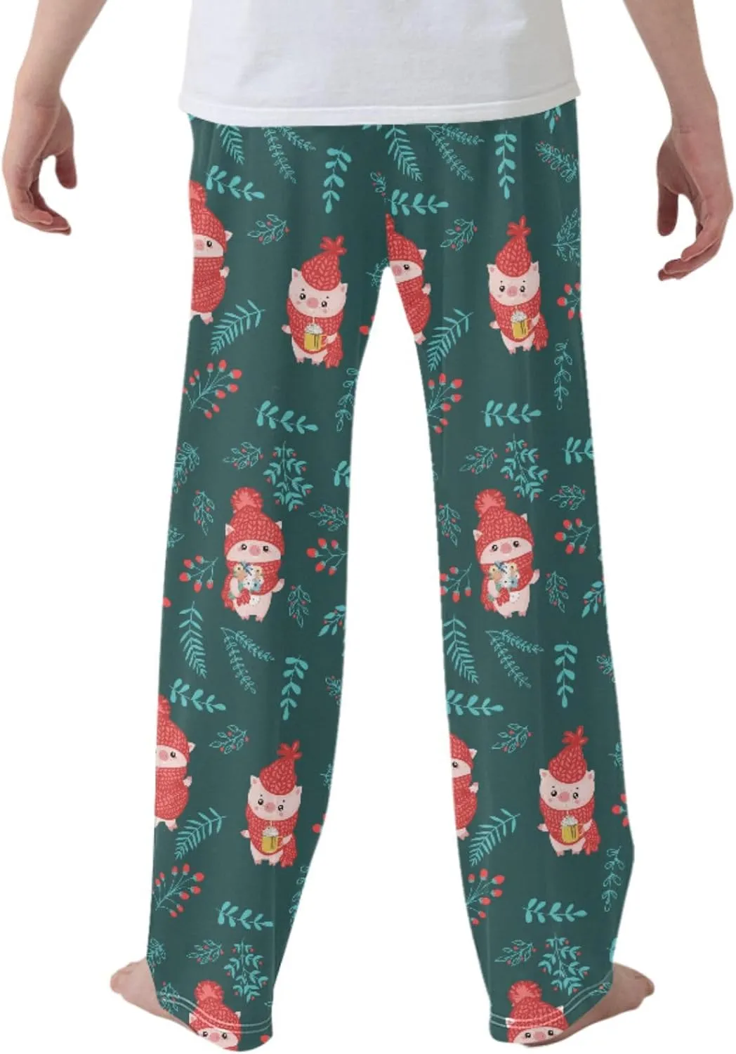Pigsaly Boys' Pants Christmas Tree Pig Rabbit Long Bottoms Gifts Toys Star Jogger Pants Elastic Waist Trousers Pockets S