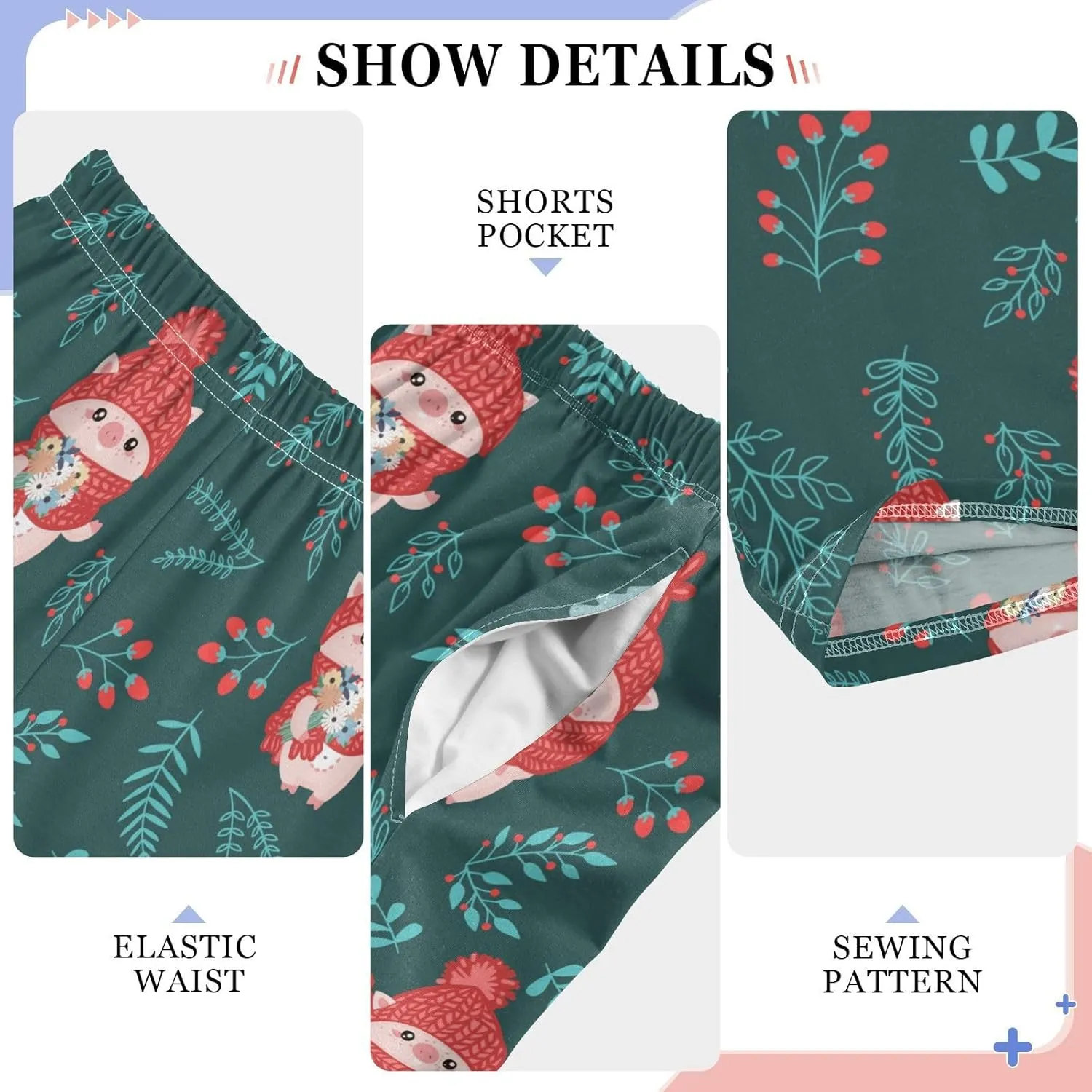 Pigsaly Boys' Pants Christmas Tree Pig Rabbit Long Bottoms Gifts Toys Star Jogger Pants Elastic Waist Trousers Pockets S