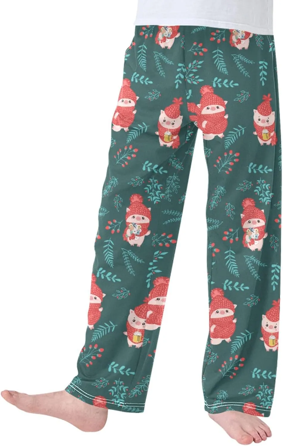 Pigsaly Boys' Pants Christmas Tree Pig Rabbit Long Bottoms Gifts Toys Star Jogger Pants Elastic Waist Trousers Pockets S