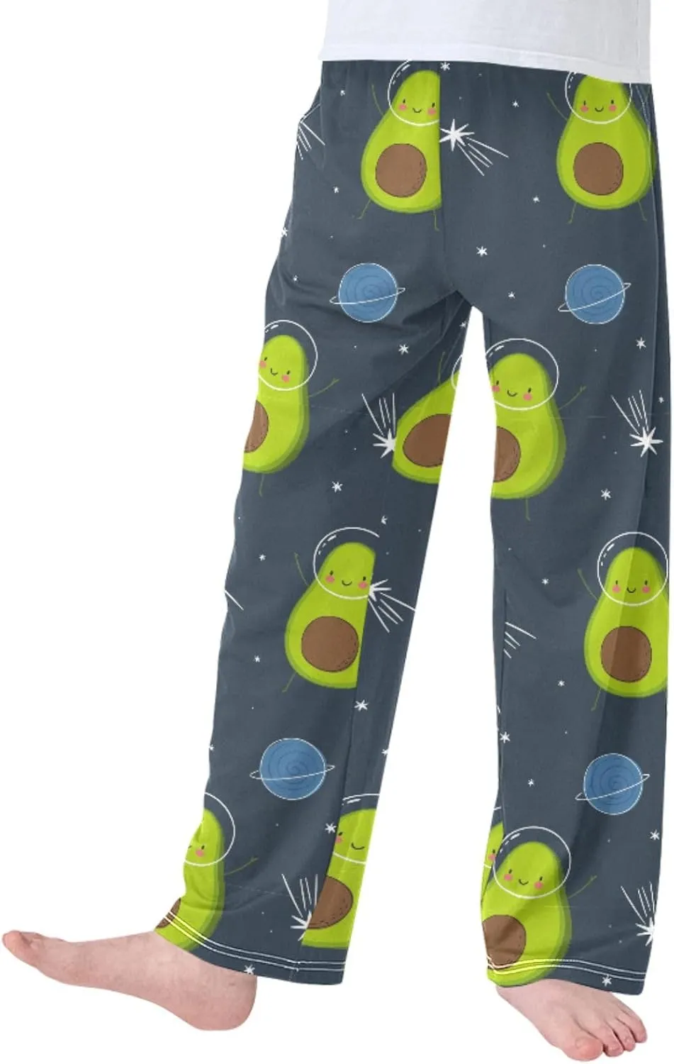 Pigsaly Boys' Pants Cute Avocado Galaxy Star Long Bottoms Planet Helmet Fruit Core Jogger Pants Elastic Waist Trousers S
