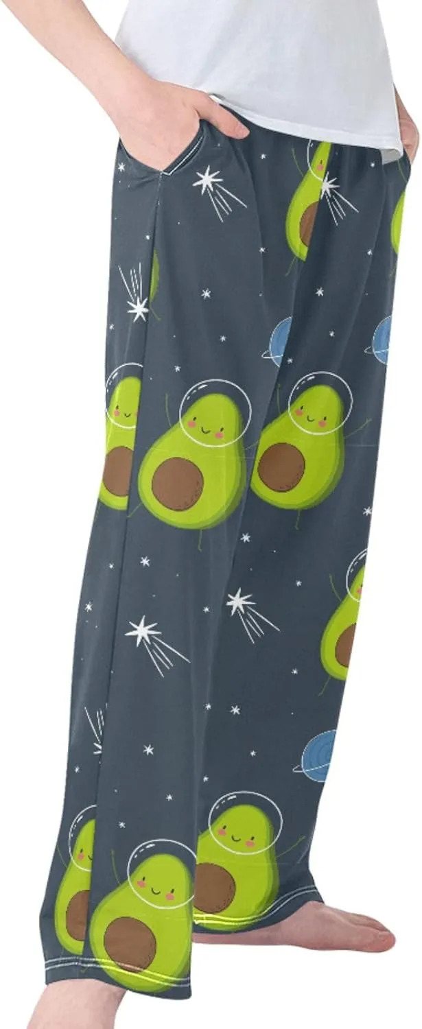 Pigsaly Boys' Pants Cute Avocado Galaxy Star Long Bottoms Planet Helmet Fruit Core Jogger Pants Elastic Waist Trousers S