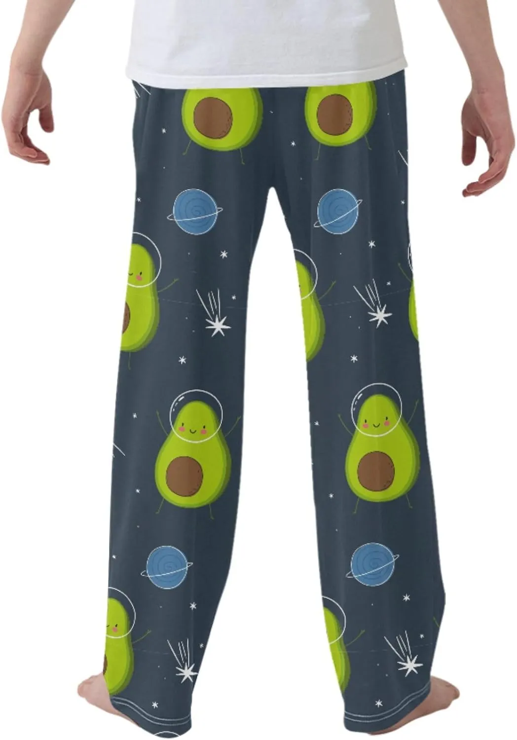 Pigsaly Boys' Pants Cute Avocado Galaxy Star Long Bottoms Planet Helmet Fruit Core Jogger Pants Elastic Waist Trousers S