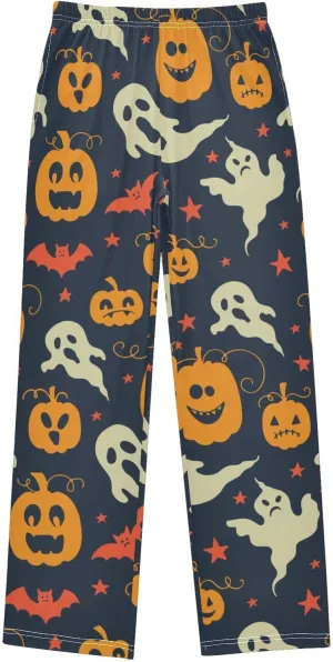 Pigsaly Boys' Pants Halloween Ghosts Pumpkins Long Bottoms Stars Bats Jogger Pants Elastic Waist Trousers With Pockets S