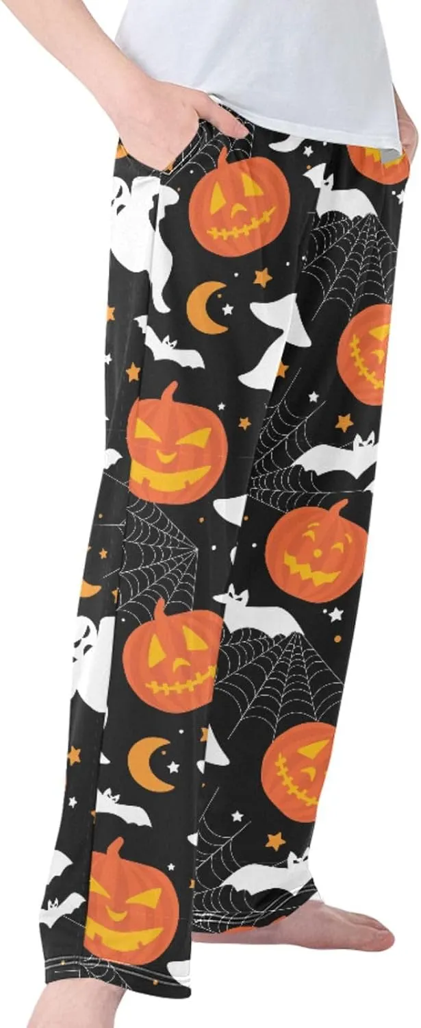 Pigsaly Boys' Pants Pumpkins Ghosts Bat Long Bottoms Eyes Moon Stars Jogger Pants Elastic Waist Trousers with Pockets S