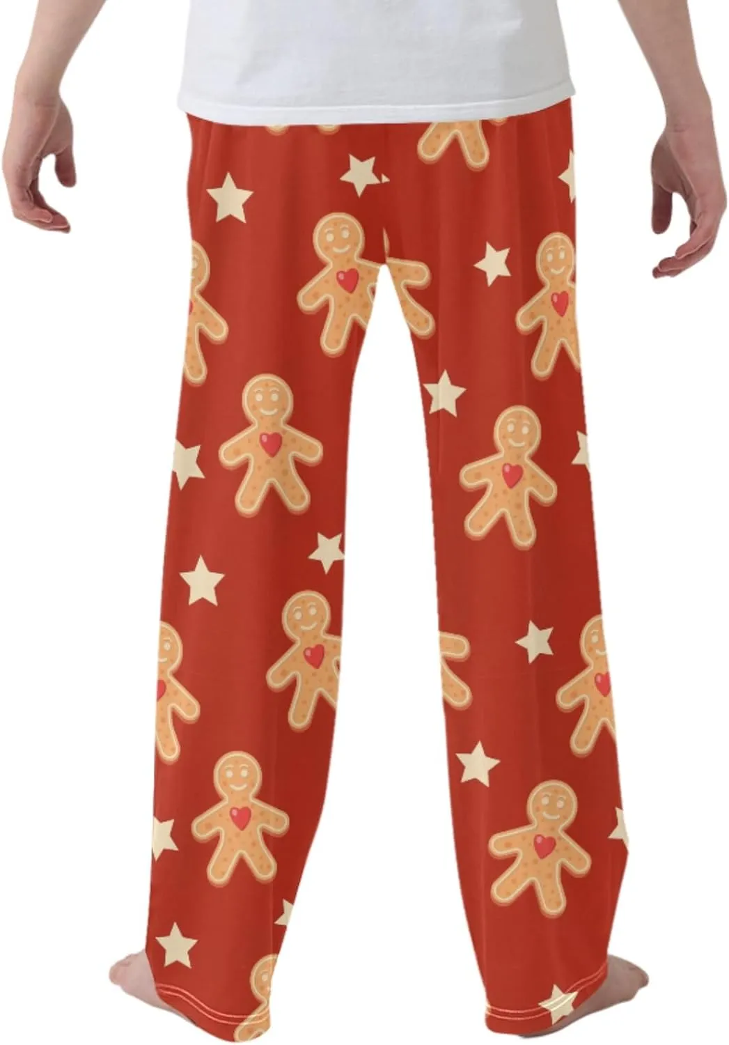 Pigsaly Boys' Pants Star Christmas Gingerbread Holiday Long Bottoms Winter Sweet Red Hearts Jogger Pants Trousers S