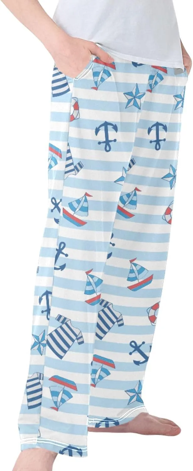 Pigsaly Boys' Pants Stripe Boat Anchor Long Bottoms Stars Jogger Pants Elastic Waist Trousers With Pockets S