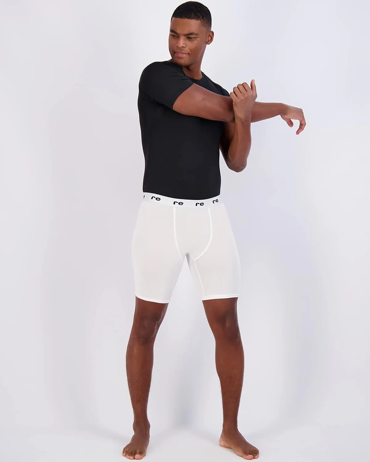 Real Essentials 5 Pack: Mens Compression Shorts - Quick Dry Performance Active Underwear (Available in Big & Tall)