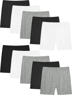 Resinta 10 Pack Girls Bike Shorts Cartwheel Under Dress Dance Shorts for Toddler Girls Kids Multicolor