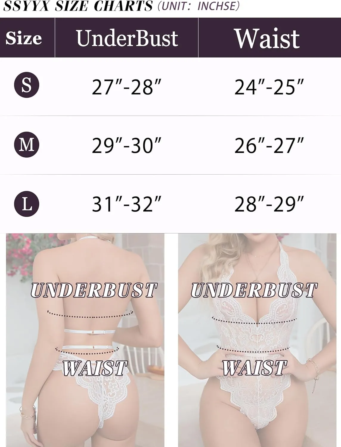 Sexy Lingerie for Women,Lace Bodysuit Bridal Lingerie Backless 1 piece Deep V-Neck Teddy Body Suits Tops Wedding