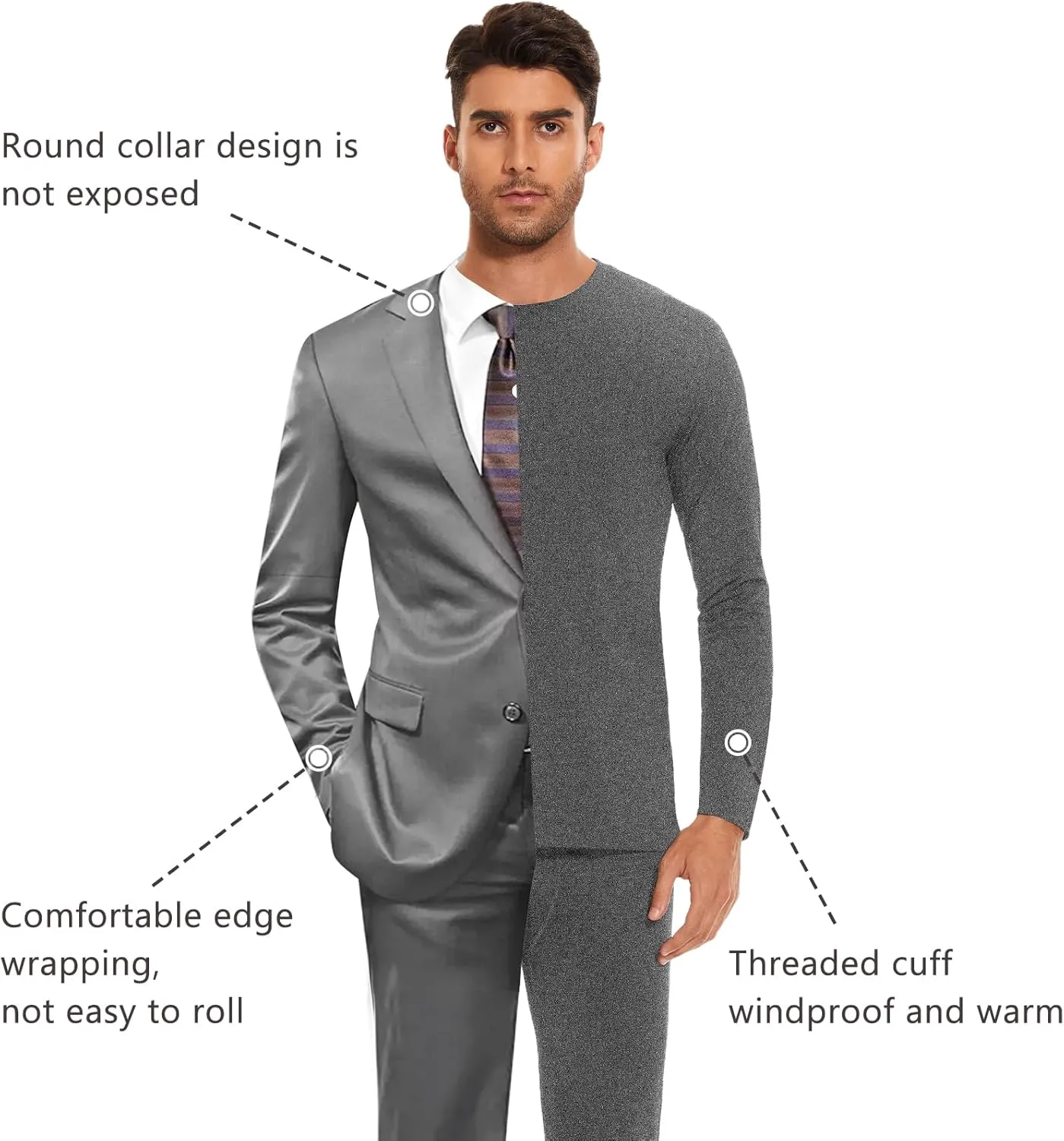 SIMIYA Thermal Underwear Set for Men Long Johns with Fleece Lined