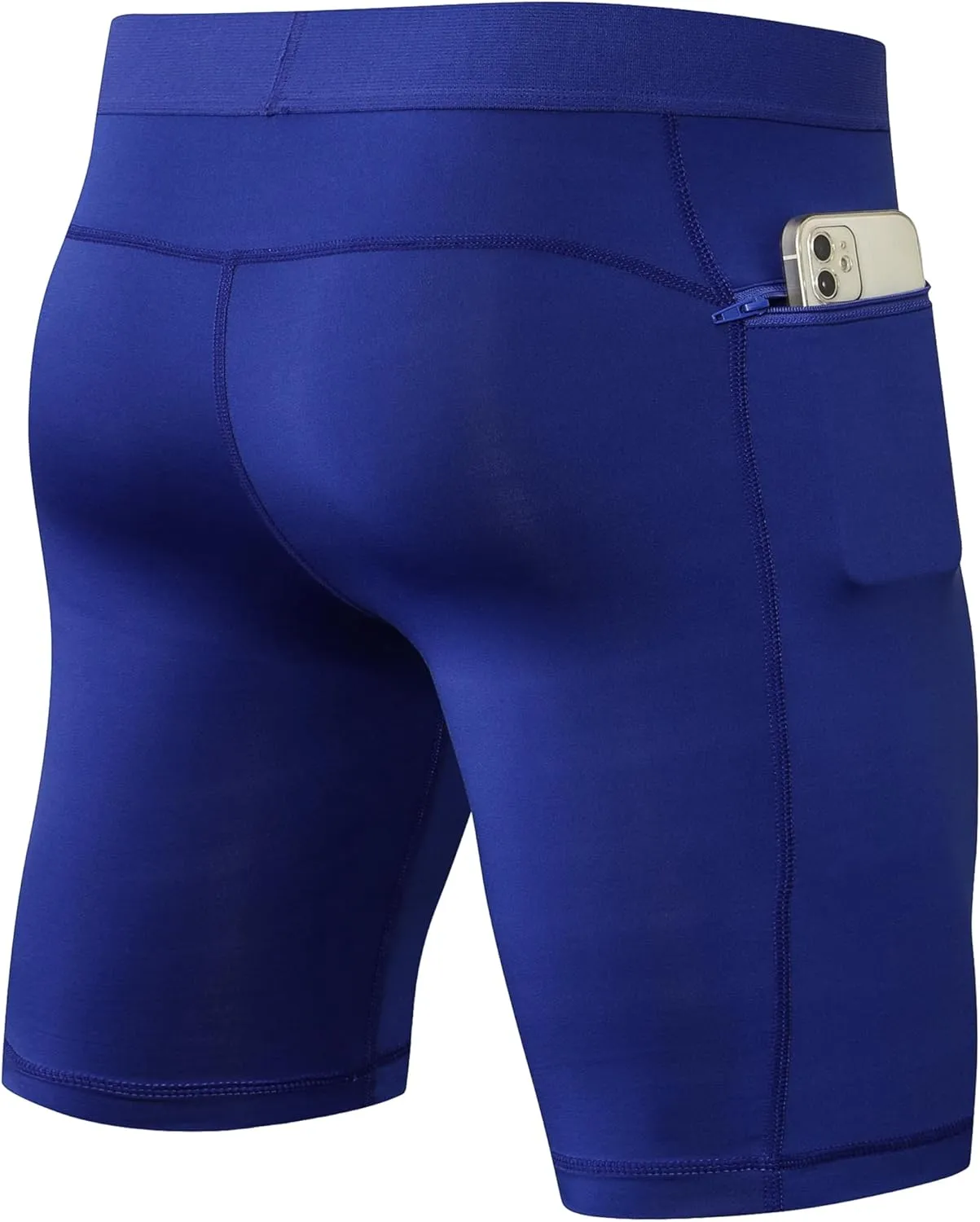 SPVISE Compression Shorts Men Spandex Running Workout Athletic Shorts Cooling Performance Underwear Shorts with Zipper Pocket