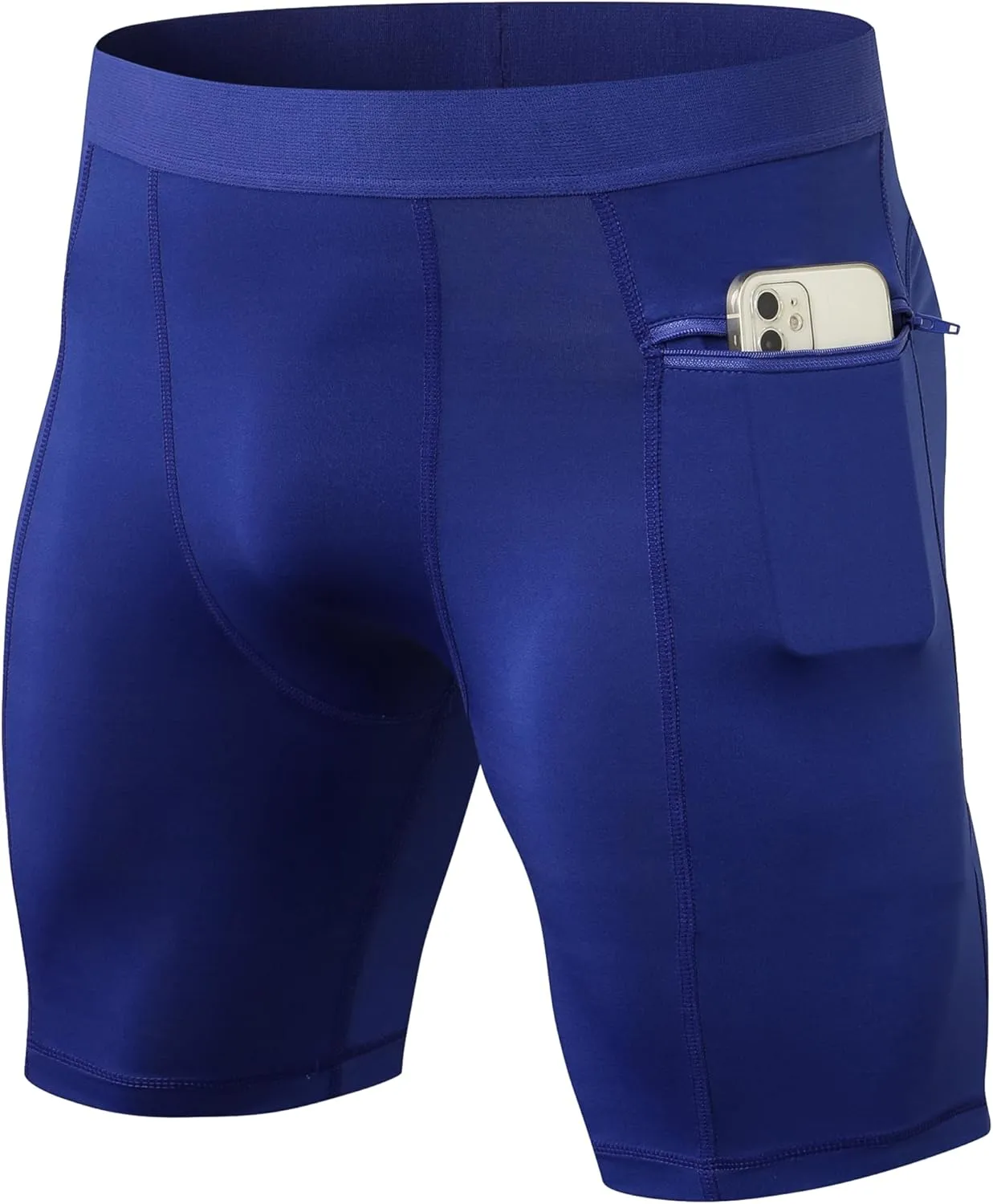 SPVISE Compression Shorts Men Spandex Running Workout Athletic Shorts Cooling Performance Underwear Shorts with Zipper Pocket
