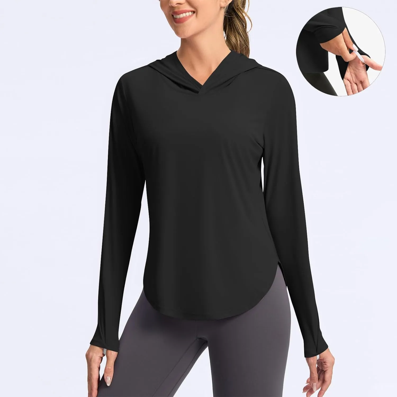 Sun Protection Hoodie For Women UPF 50  Fishing Hiking Shirt Lightweight Cool Rash Guard Casual Long Sleeve Spf Shirt
