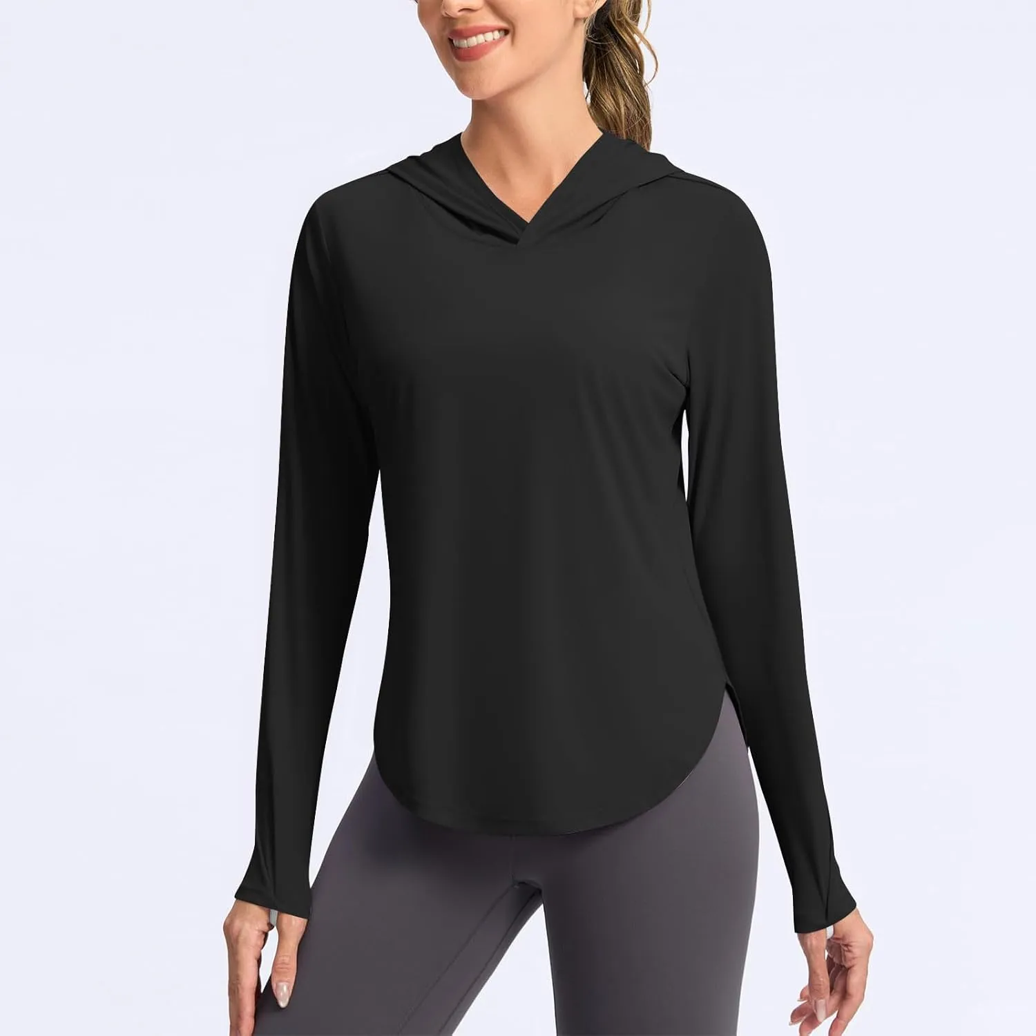Sun Protection Hoodie For Women UPF 50  Fishing Hiking Shirt Lightweight Cool Rash Guard Casual Long Sleeve Spf Shirt
