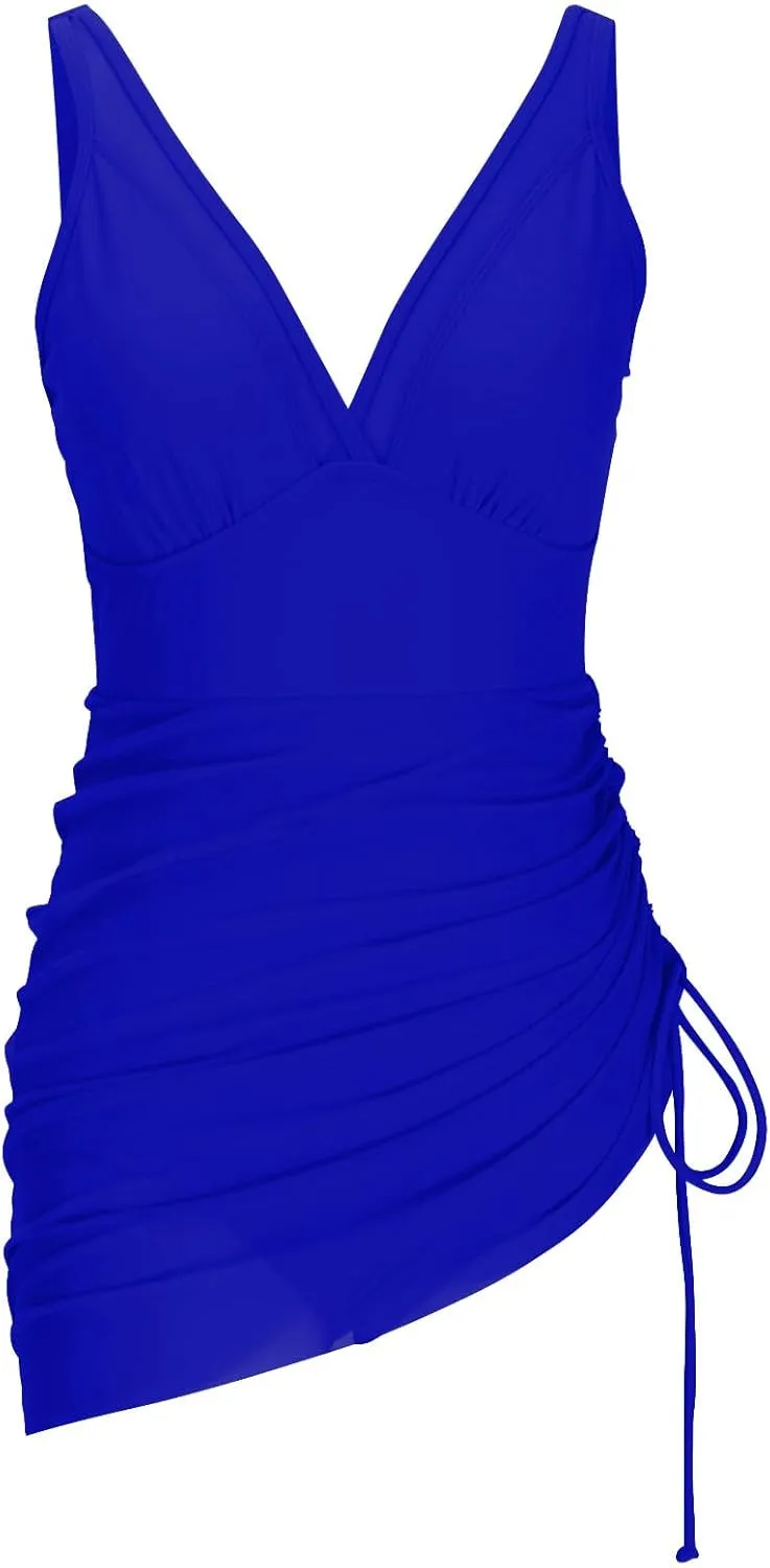 Swim Suits for Women 2025 One Piece Swim Dress Tummy Control Swimsuits Slimming Swimwear Mesh Sheer Bathing Suits