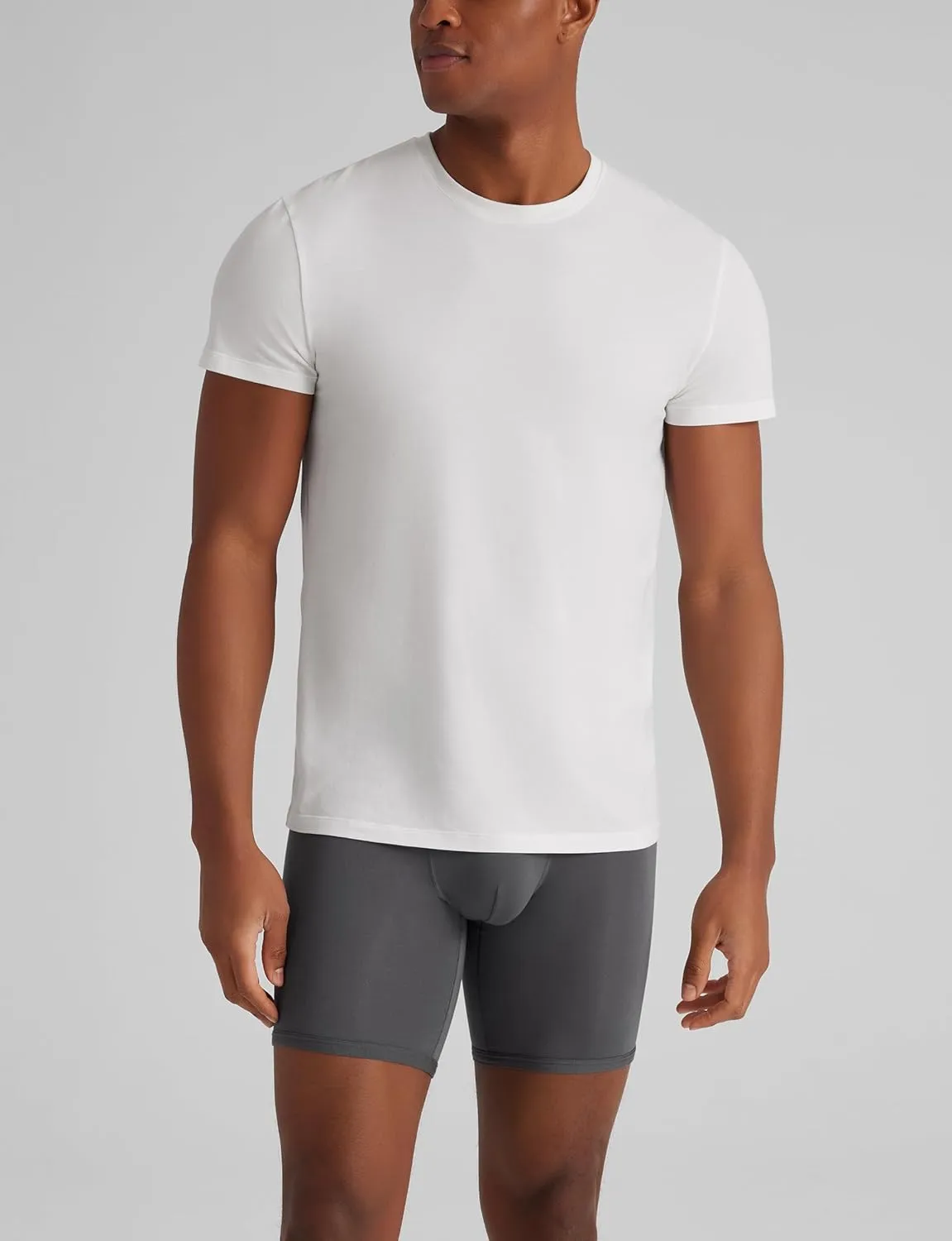 Tommy John Men's Cotton Basics Undershirt - Stay Tuck Design - Soft Slim Fit Comfortable Undershirt