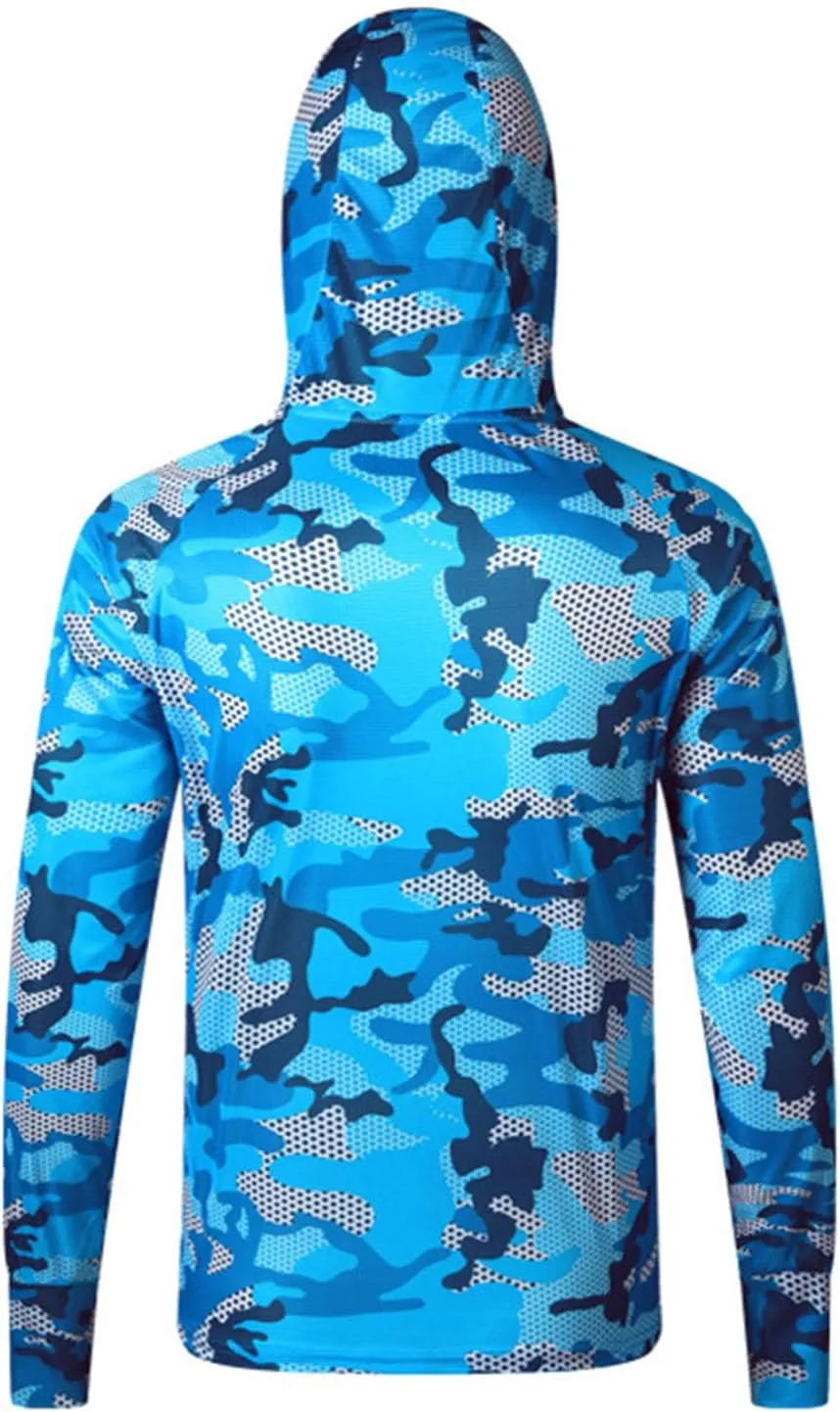 UPF 50  Sun Protection Jacket For Men Outdoor UV Camo Print Lightweight Hoodies 2025 Long Sleeve Athletic Raincoat