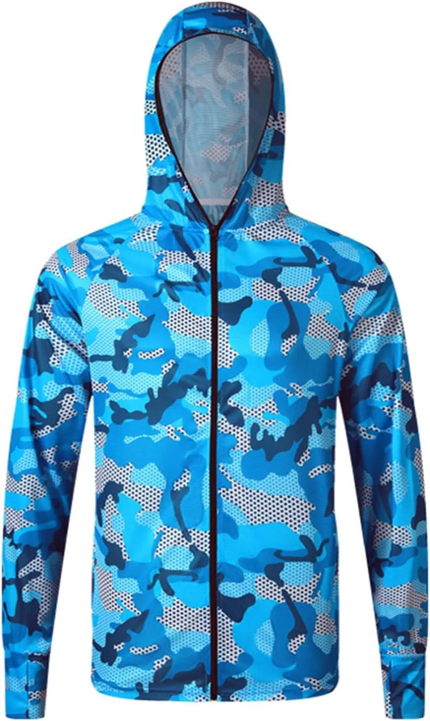 UPF 50  Sun Protection Jacket For Men Outdoor UV Camo Print Lightweight Hoodies 2025 Long Sleeve Athletic Raincoat