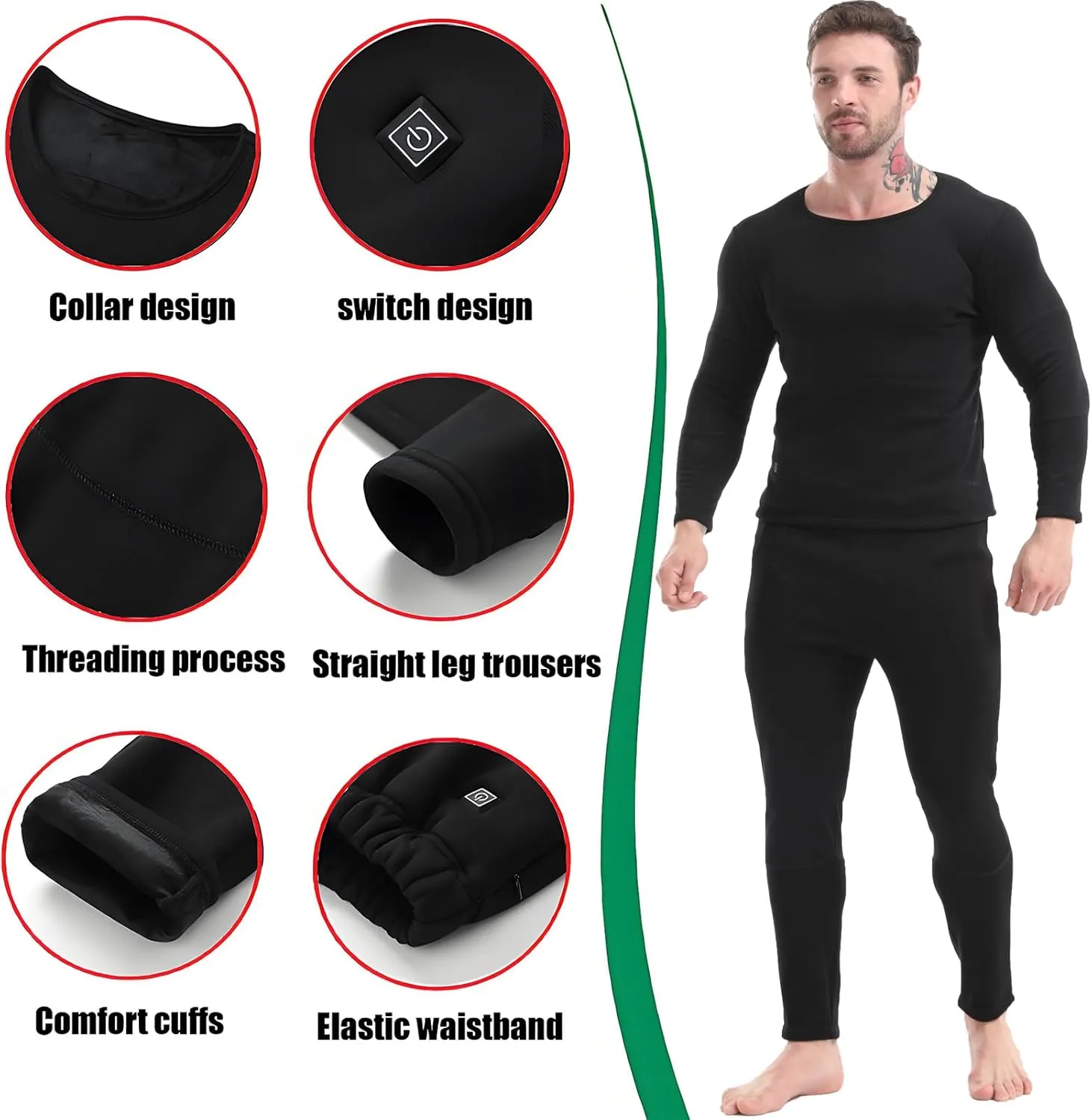 Winter Men Women heated thermal underwear Set USB Charge 28 Zone intelligent Heated thermals top and bottom set