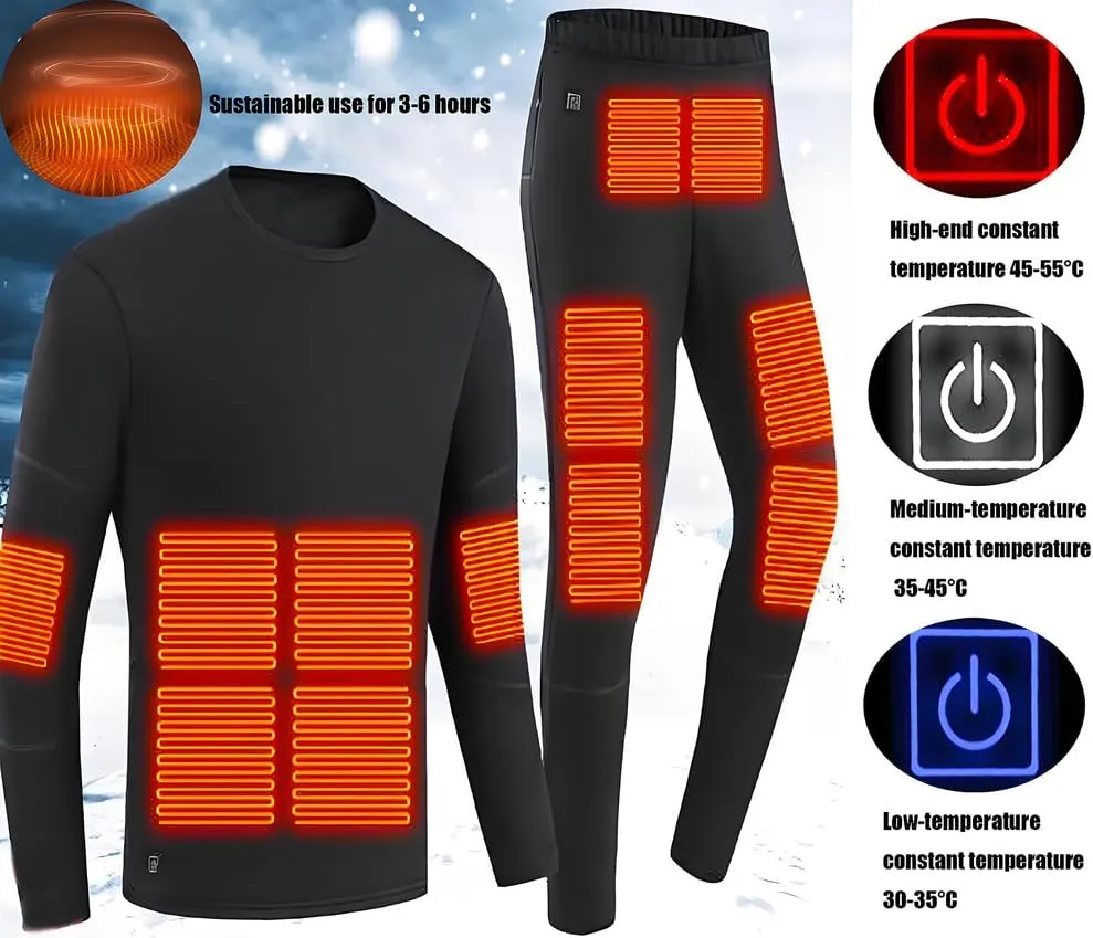 Winter Men Women heated thermal underwear Set USB Charge 28 Zone intelligent Heated thermals top and bottom set