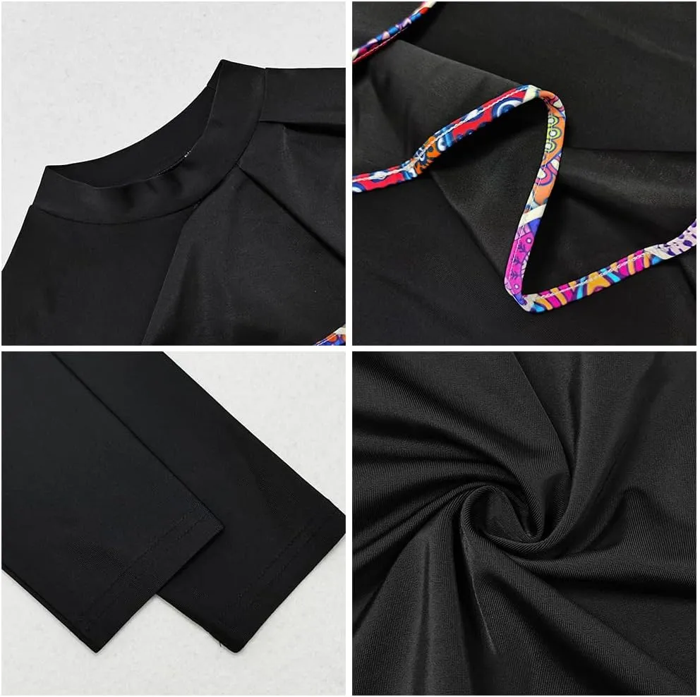 Women Muslim Burkini Swimsuits Modest Swimwear Islamic Long Sleeve Full Cover Hijab Dress Top Swim Pants Bathing Suit
