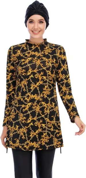 Women Muslim Burkini Swimsuits Modest Swimwear Islamic Long Sleeve Full Cover Hijab Dress Top Swim Pants Bathing Suit