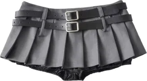 Women Sexy Pleated Mini Skirt Lace Ruffle Solid Lingerie Short Skirts Mini Skirts With Shorts Sexy Gothic Mini Skirt