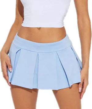 Women Sexy Pleated Mini Skirt Lace Ruffle Solid Lingerie Short Skirts Mini Skirts With Shorts Sexy Gothic Mini Skirt