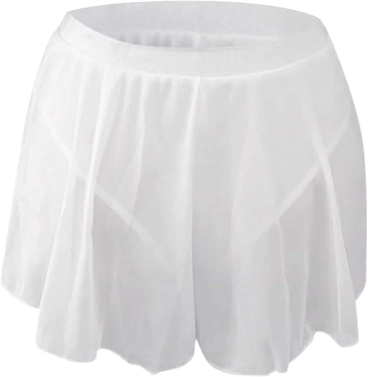 Women Sexy Pleated Mini Skirts Elastic High Waisted Shorts Ruffled Flowy Lingerie Culottes Underpants