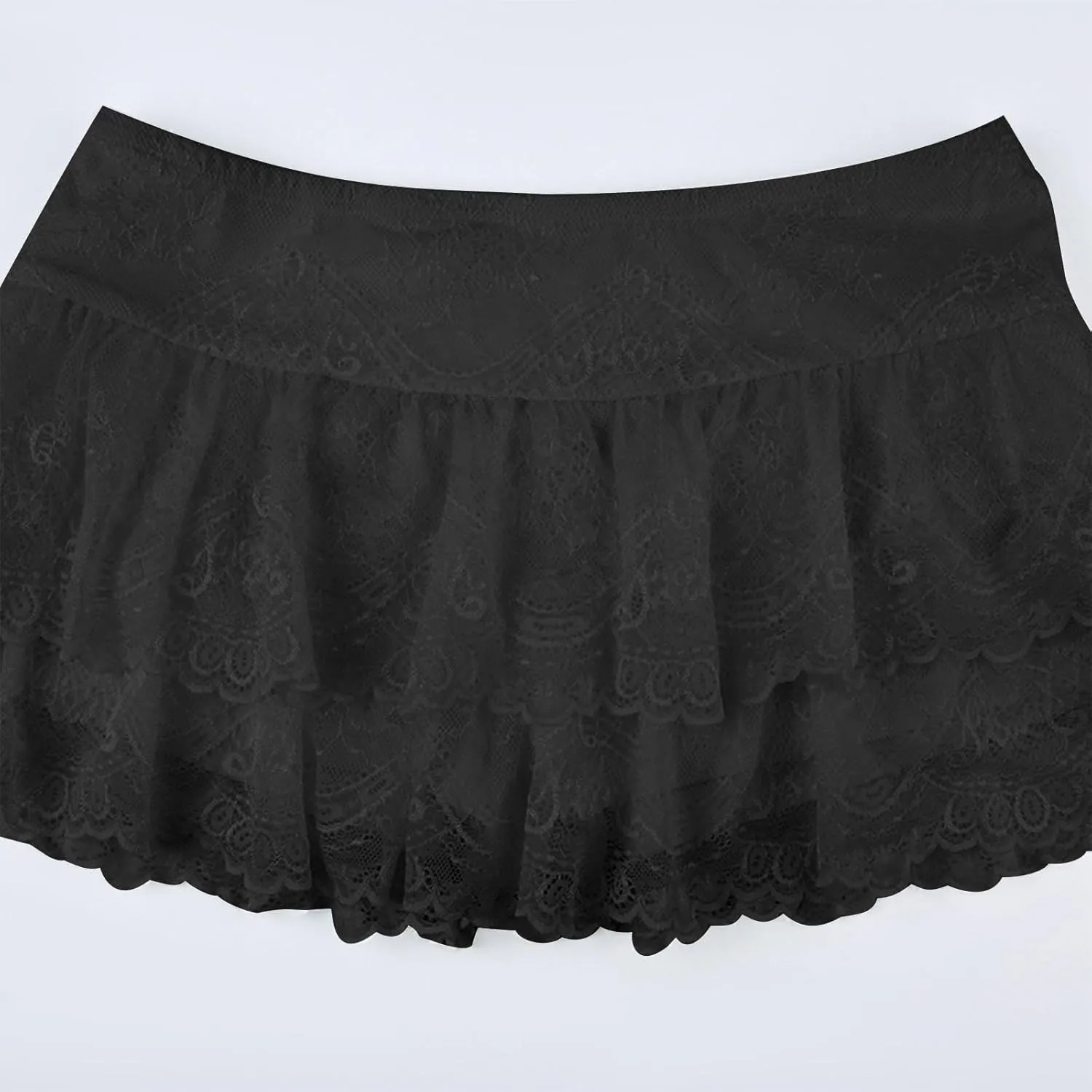Women Sexy Role Play Pleated Mini Skirt Ruffle Lingerie for Schoolgirl, Sexy Lace A-line Skirt Lingerie Short Skirts