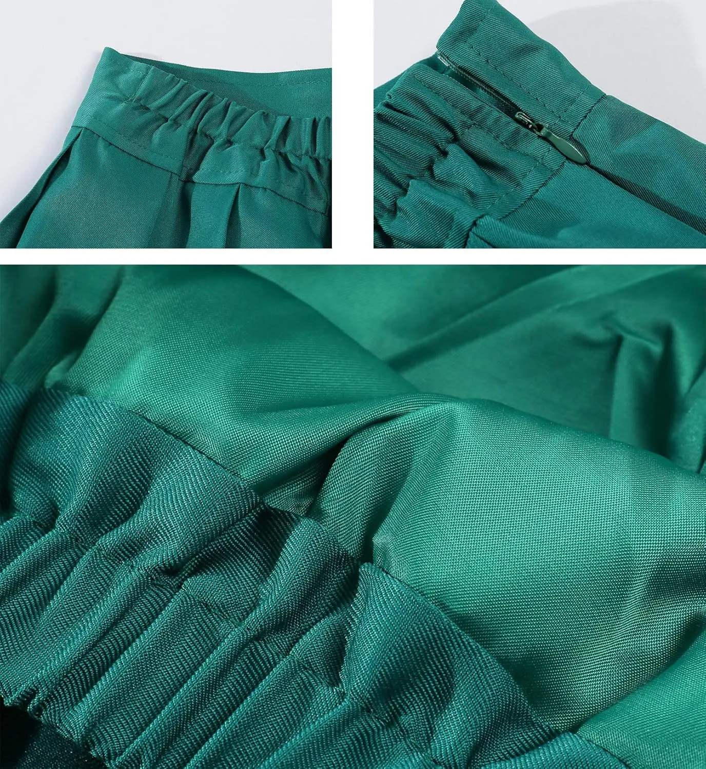 Women's High Waisted Pleated Mini Skirt A-line Shorts with Elastic Wide Waistband