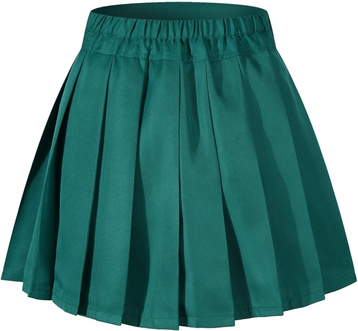 Women's High Waisted Pleated Mini Skirt A-line Shorts with Elastic Wide Waistband
