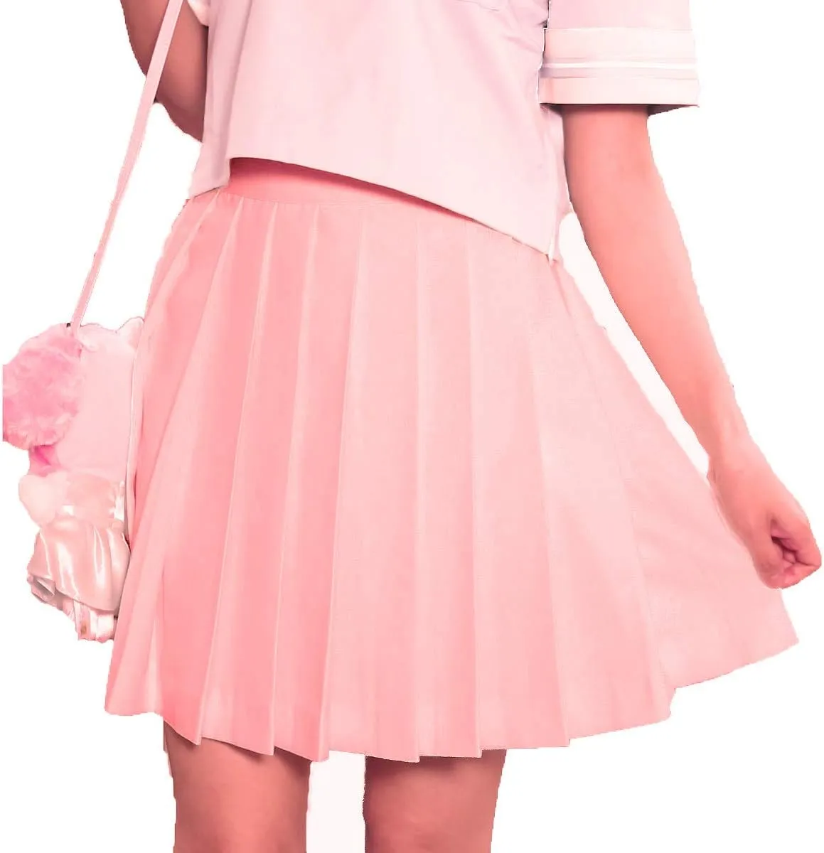 Women's High Waisted Pleated Mini Skirt A-line Shorts with Elastic Wide Waistband
