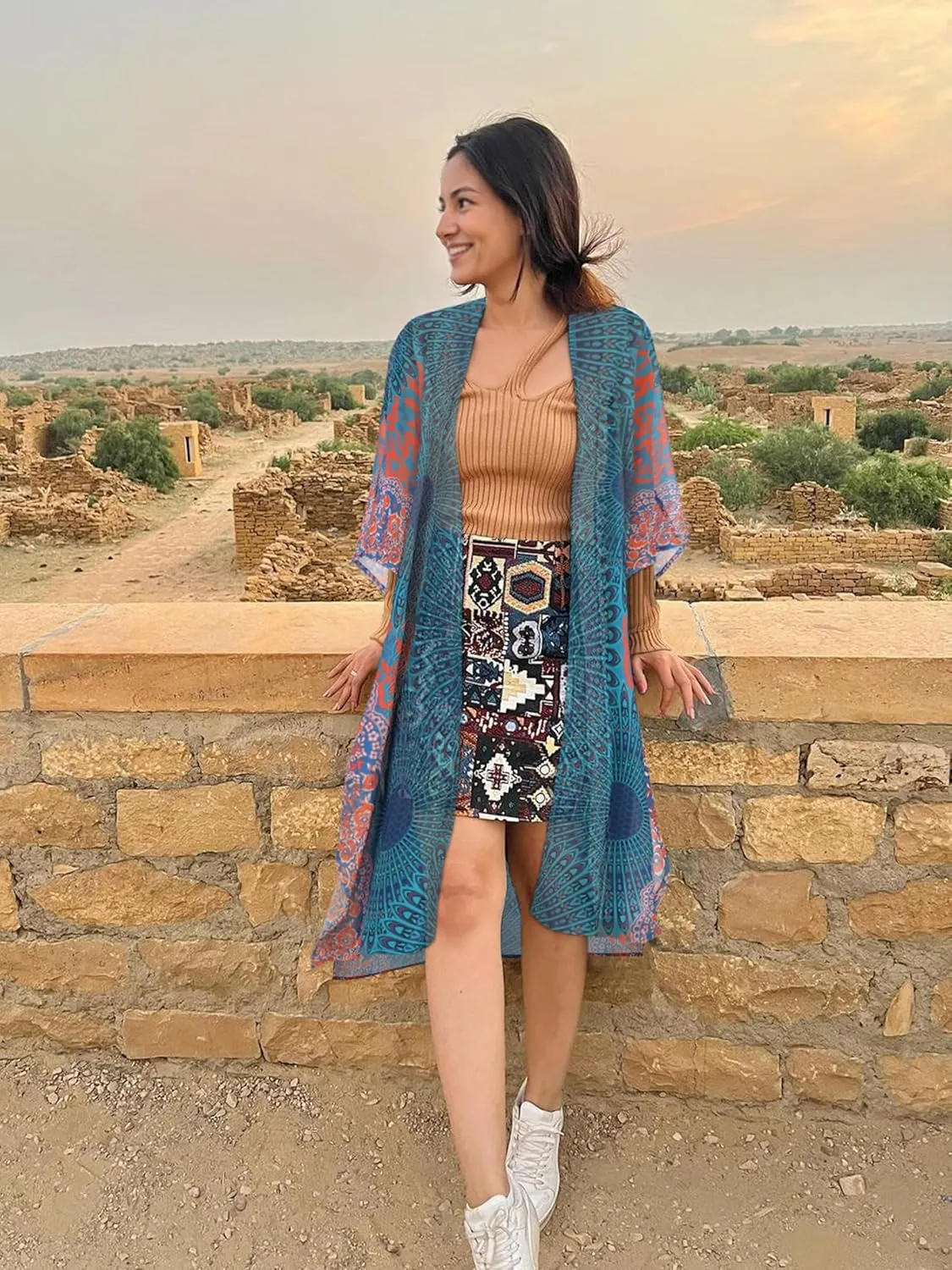 Women's Kimono Swimsuit Coverups Summer Beach Casual Loose Cardigans for Swimwear