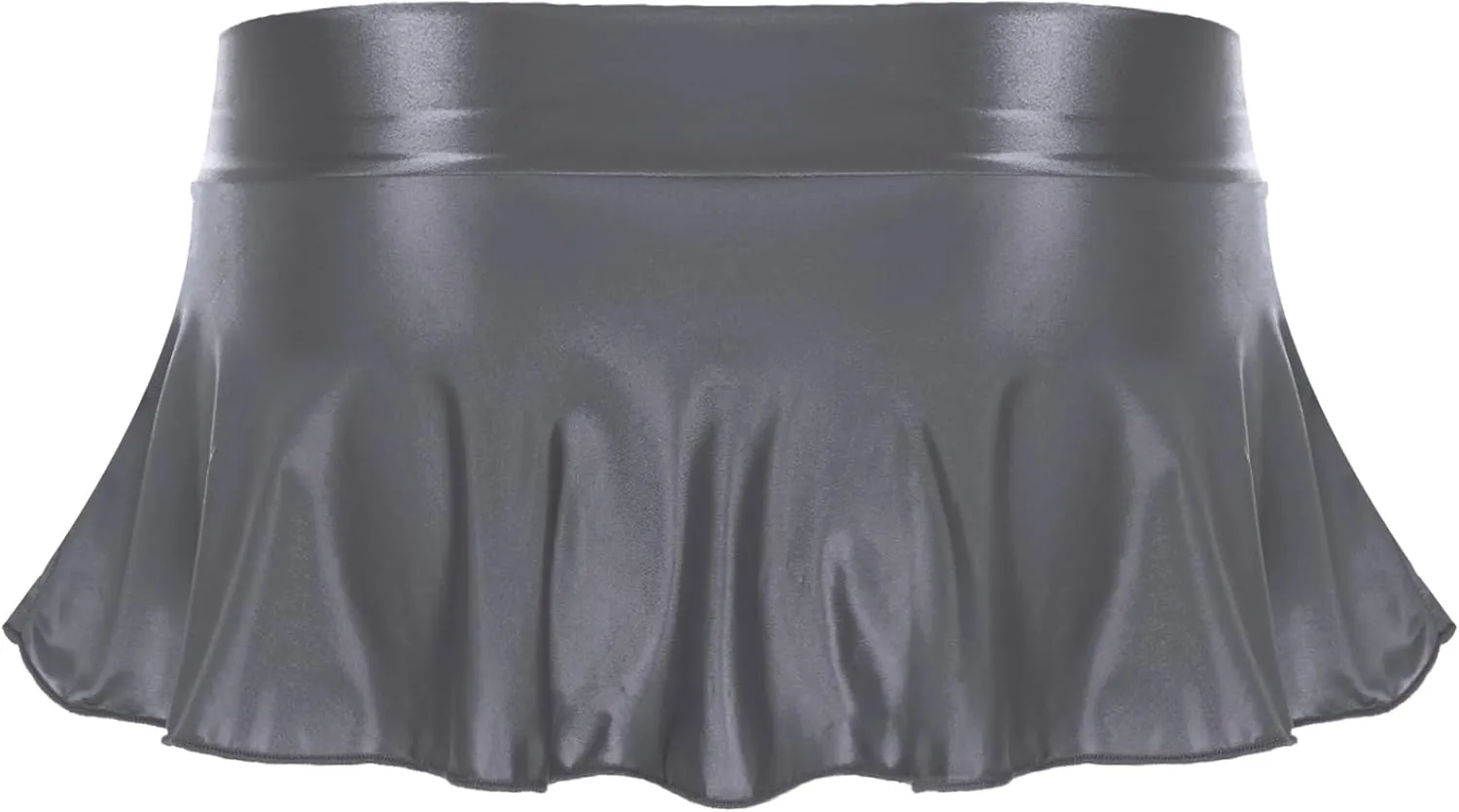 Womens Low Rise Mini Skirts Solid Color A-Line Skirt Elastic Waist Pleated Short Skirt Bikini