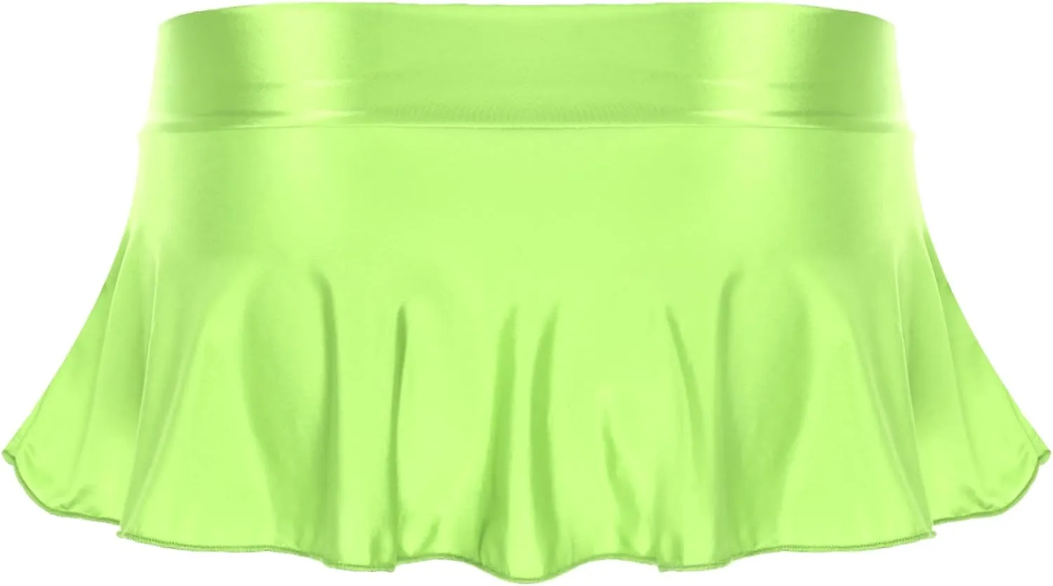 Womens Low Rise Mini Skirts Solid Color A-Line Skirt Elastic Waist Pleated Short Skirt Bikini