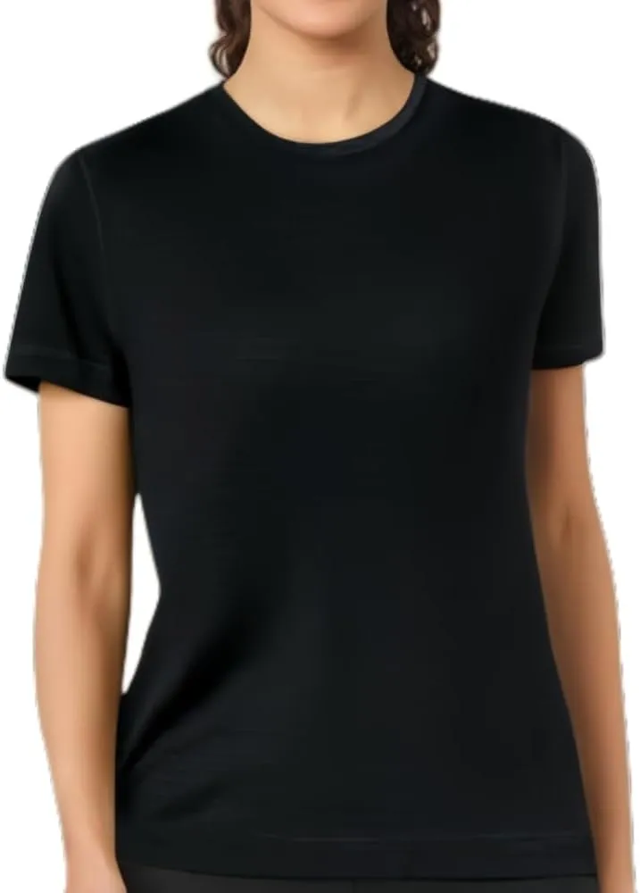 Women’s Merino Wool Short Sleeve T Shirt Lightweight Base Layer Tee Resistance Tops