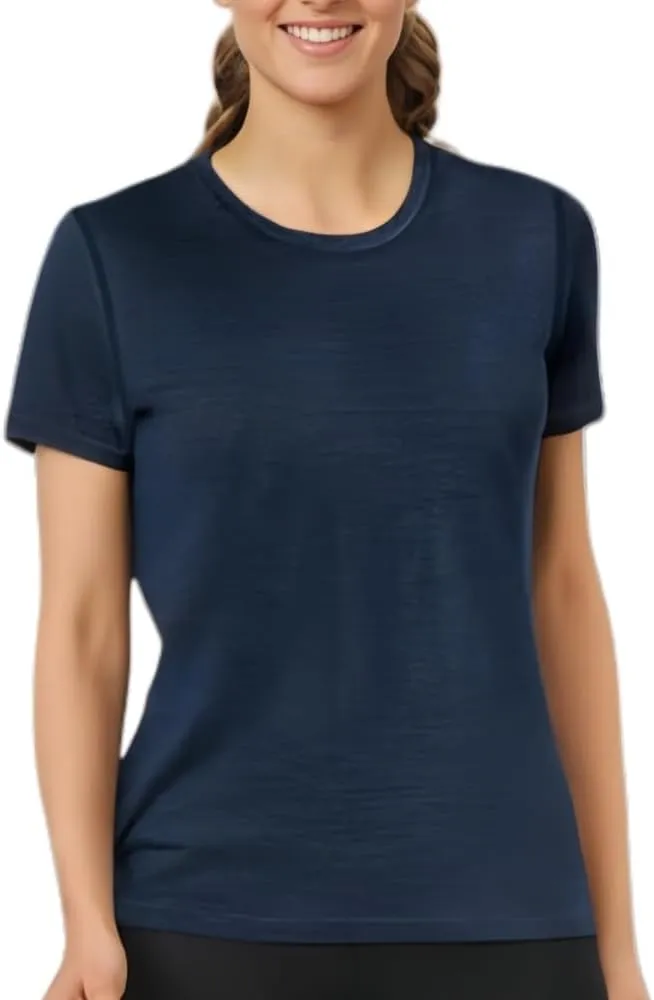 Women’s Merino Wool Short Sleeve T Shirt Lightweight Base Layer Tee Resistance Tops