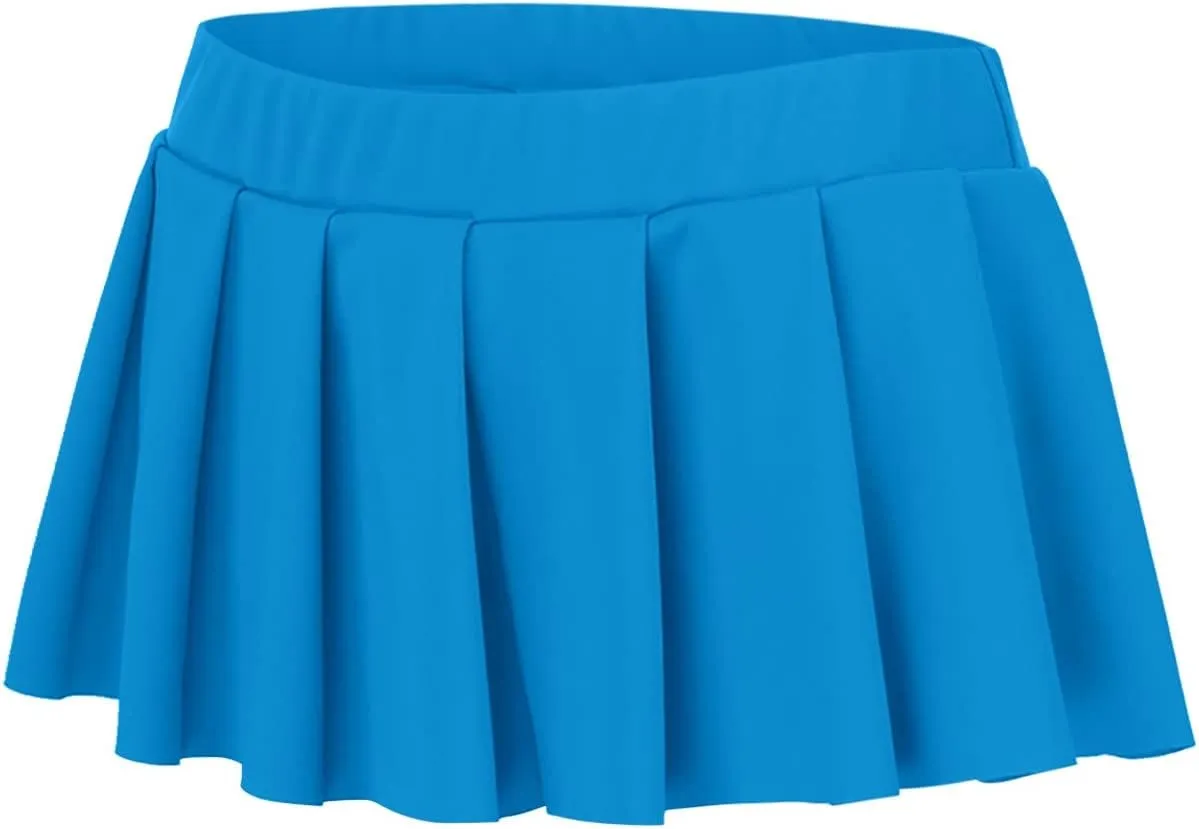 Women's Mini Pleated Skirts Sexy Club High Wiast Stretchy Tennis Skater A-line Skirt Sexy Pleated Mini Skirt
