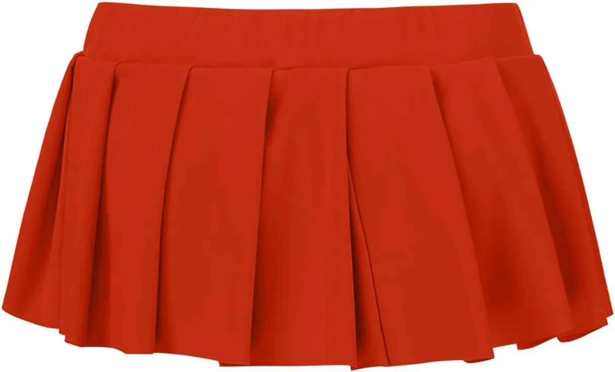 Women's Mini Pleated Skirts Sexy Club High Wiast Stretchy Tennis Skater A-line Skirt Sexy Pleated Mini Skirt