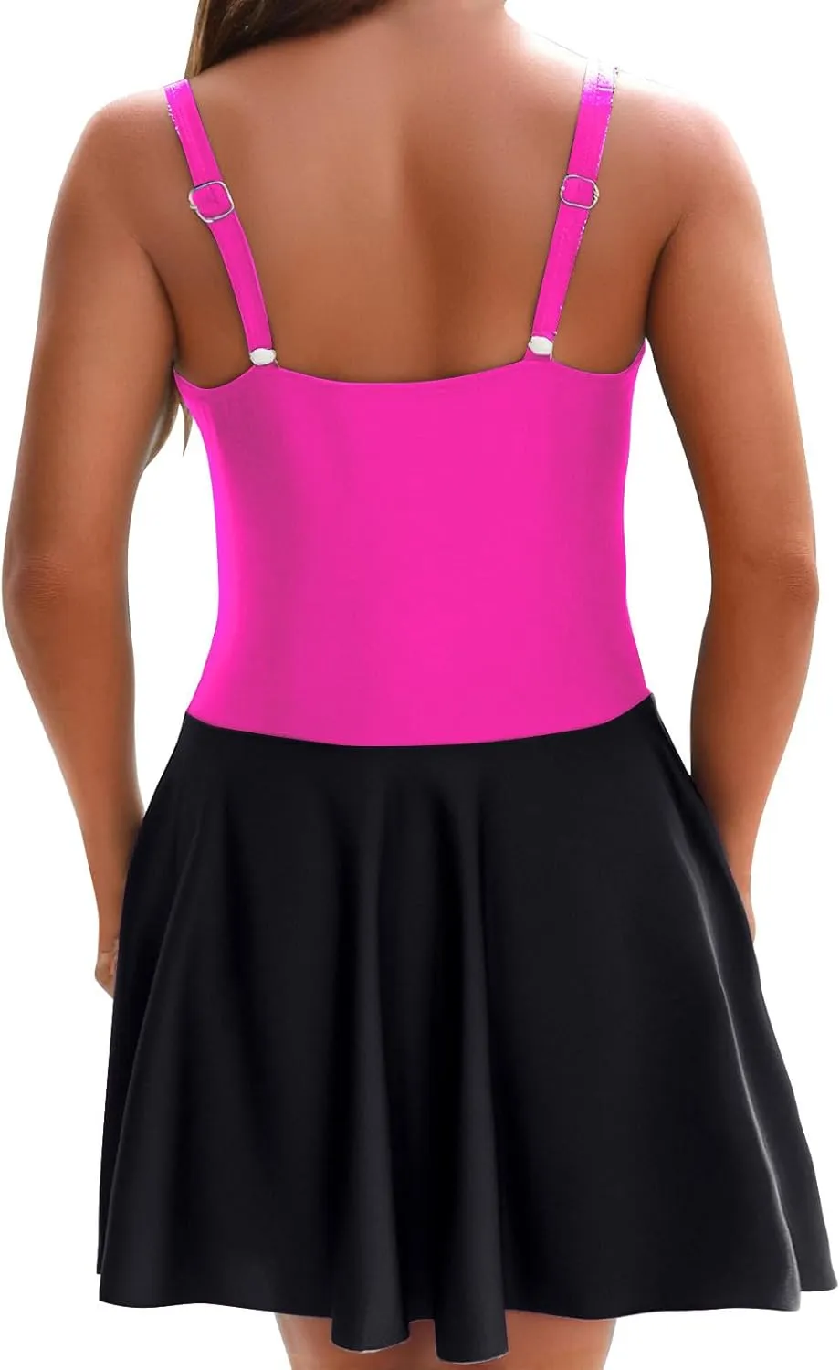 Womens One Piece Swimsuit Tummy Control Bathing Suit Criss Cross Swim Dress Slit Tie Sexy Backless Swimwear Skirt