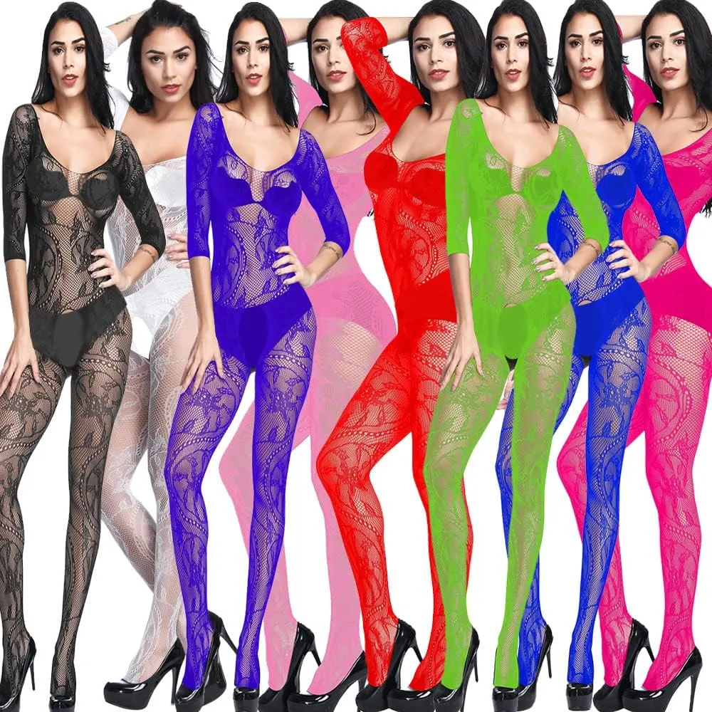 Women's Sexy Bodystocking Strap Bodysuits Thigh Lingerie Fishnet