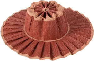 Women’s Summer Foldable Pleated Straw Sun Hat - Wide Brim Casual Beach Hat, Lightweight Waterproof Travel Hat for Outdoor