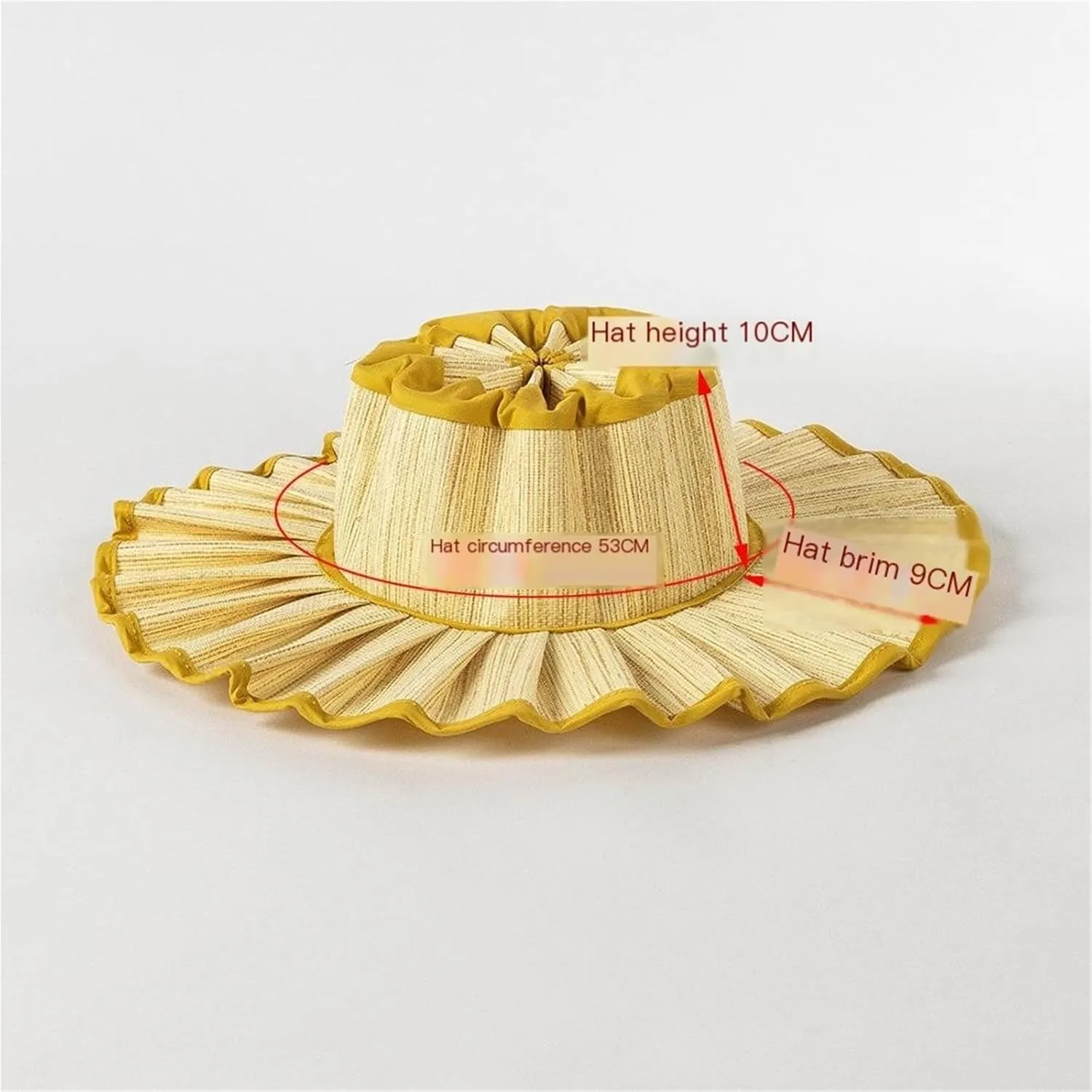 Women’s Summer Foldable Pleated Straw Sun Hat - Wide Brim Casual Beach Hat, Lightweight Waterproof Travel Hat for Outdoor